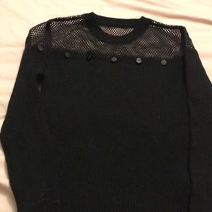 Black mesh top w/ buttons